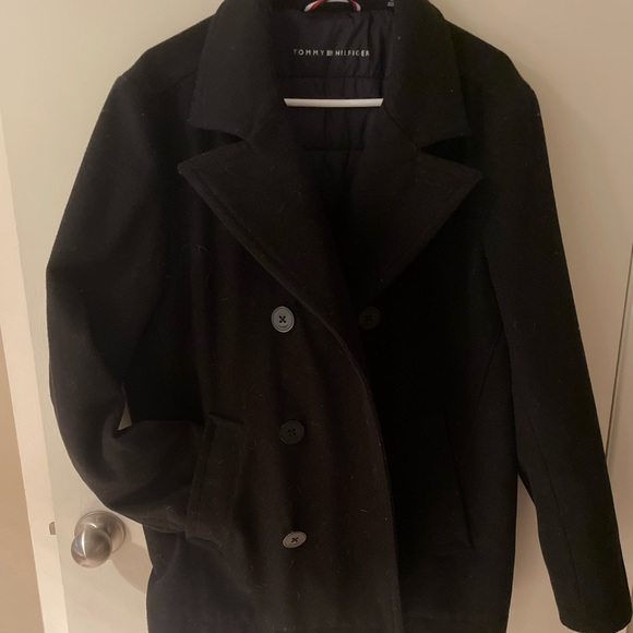 ✨🧥TOMMY HILFIGER MENS WOOL MELTON CLASSIC DOUBLE BREASTED PEACOAT🧥✨ - Picture 4 of 5